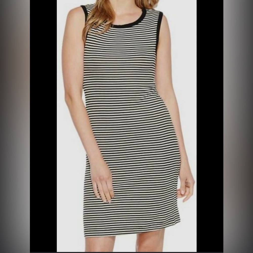 One Clothing Black and White Halter Sheath Midi Dress